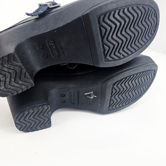Crocs Sarah Clogs Shoes Womens Size 8 Black Mules Slip-On Dual Comfort Nurse - Picture 7 of 8
